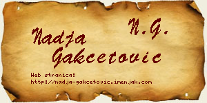 Nadja Gakčetović vizit kartica